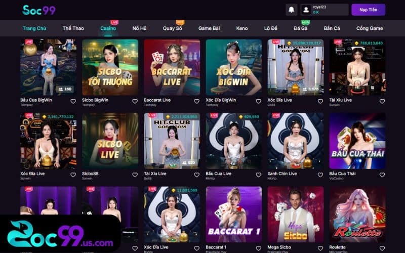 Giới thiệu SOC99 - Điểm đến giải trí hàng đầu Châu á 2 Tham gia sòng bài trực tuyến đẳng cấp, thân thiện